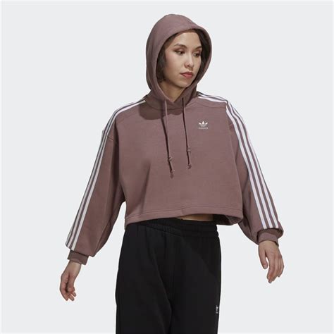 adidas hoodie damen braun|adidas cropped hoodie.